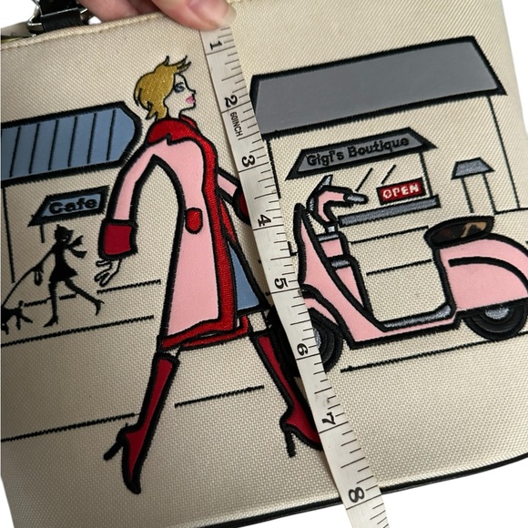 Gigi Olivia Cream/Black Handbag “Gigi’s Boutique” Embroidered NWT - Picture 15 of 17